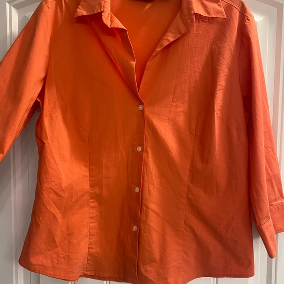 New York and company button down shirt size xl coral orange color - Picture 3 of 8